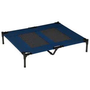 PawHut raised bed dog for dog cat bed camp for animal dog 92L x 76l x 18H cm Navy blue